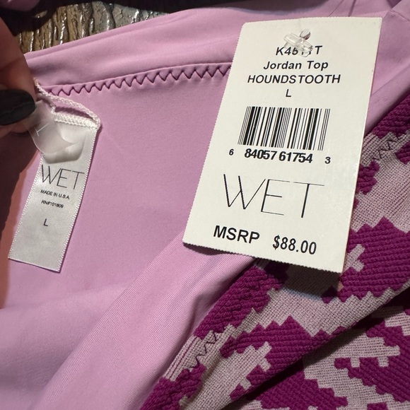 WET Swimwear Jordan Houndstooth Two Piece Swimsuit Size Large MSRP $166 NWT - Picture 7 of 12